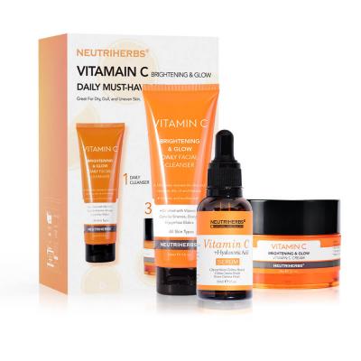 Vente en gros neutriherbes vitamine c éclaircissant & ensemble de soins de la peau quotidiens glow indispensables